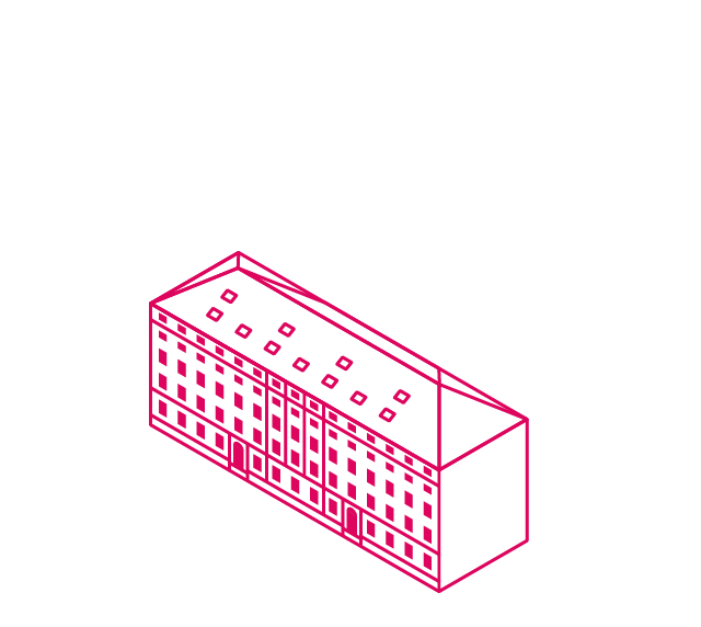 Illustration der Curhauskapelle im Stil eines Drahtgittermodells