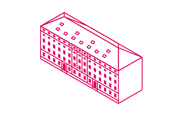 Illustration der Curhauskapelle im Stil eines Drahtgittermodells