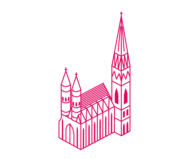 Illustration des Stephansdom im Stil eines Drahtgittermodells