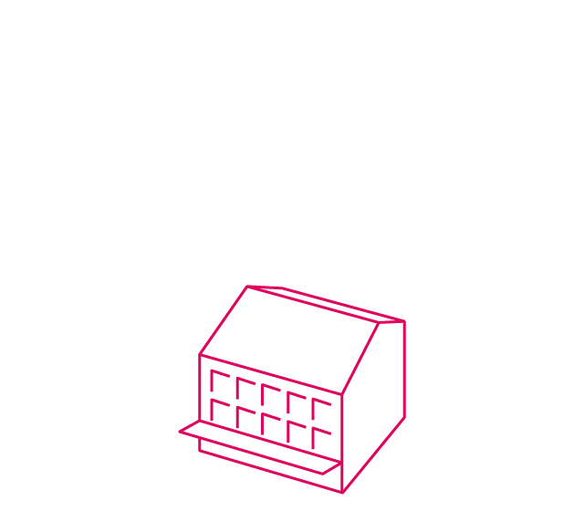 Illustration des Lalish Theaterlabors im Stil eines Drahtgittermodells
