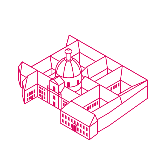 Illustration des Salesianerinnenklosters mit dem Alten Konzertsaal