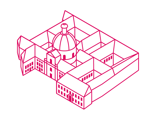Illustration des Salesianerinnenklosters mit dem Alten Konzertsaal