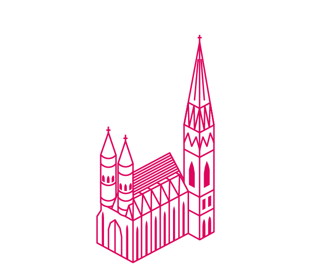 Illustration des Stephansdom im Stil eines Drahtgittermodells